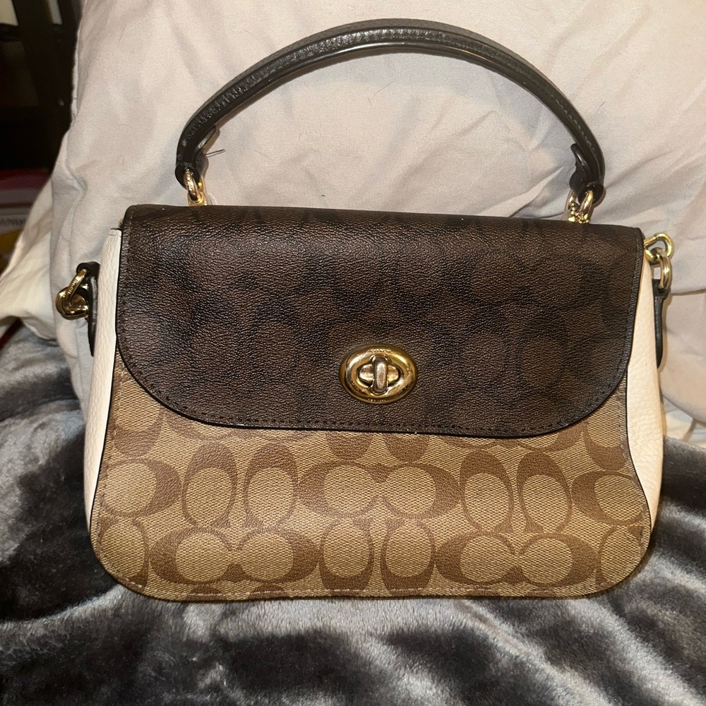 Coach color block messenger bag